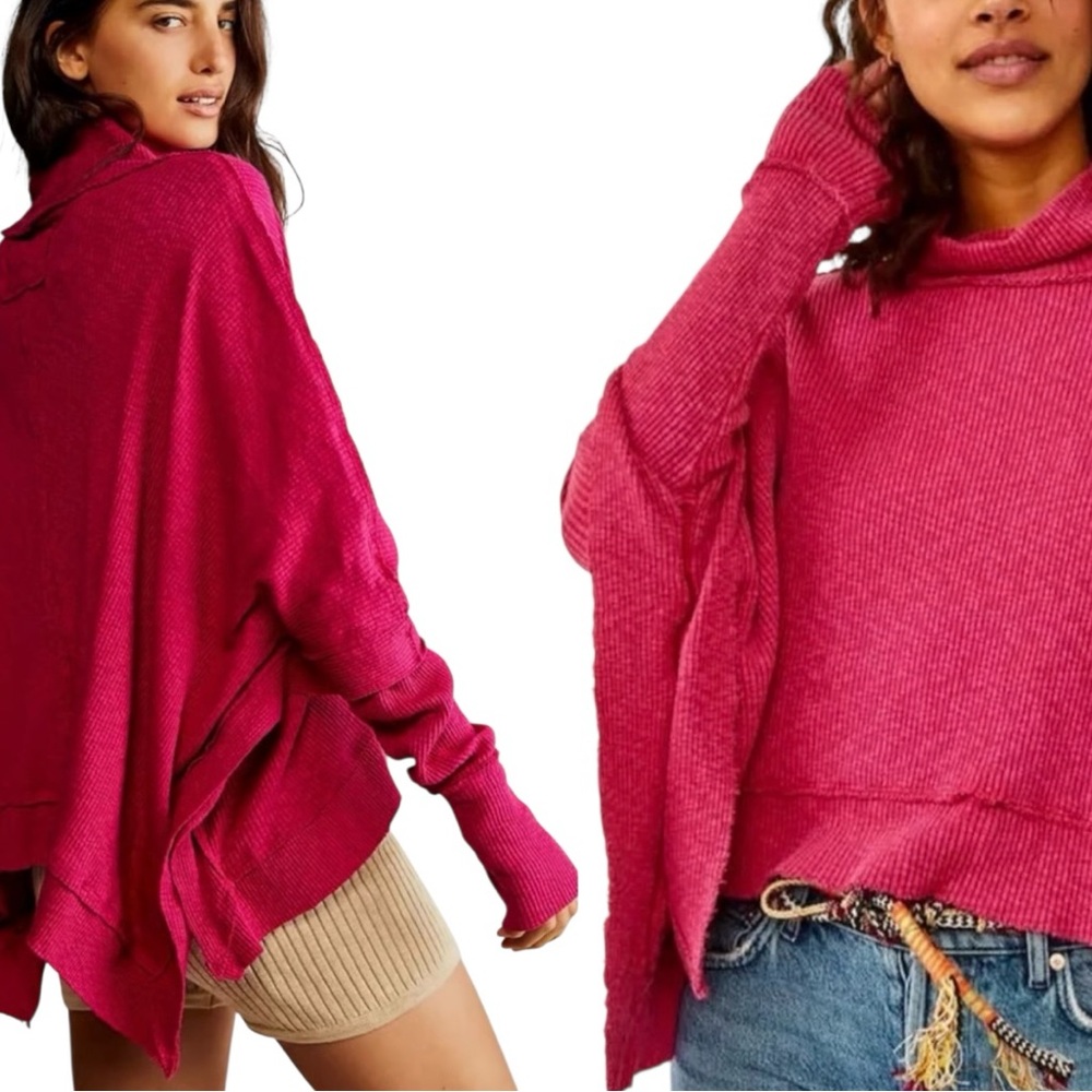 Free People Moon Daisy Ribbed Top in Pink